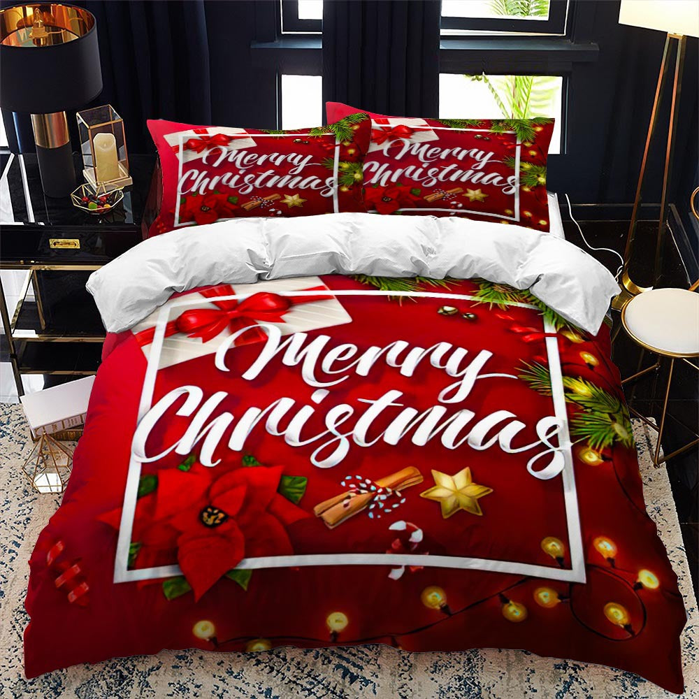 Merry Christmas 3‑Piece 3D Print Bedding Set