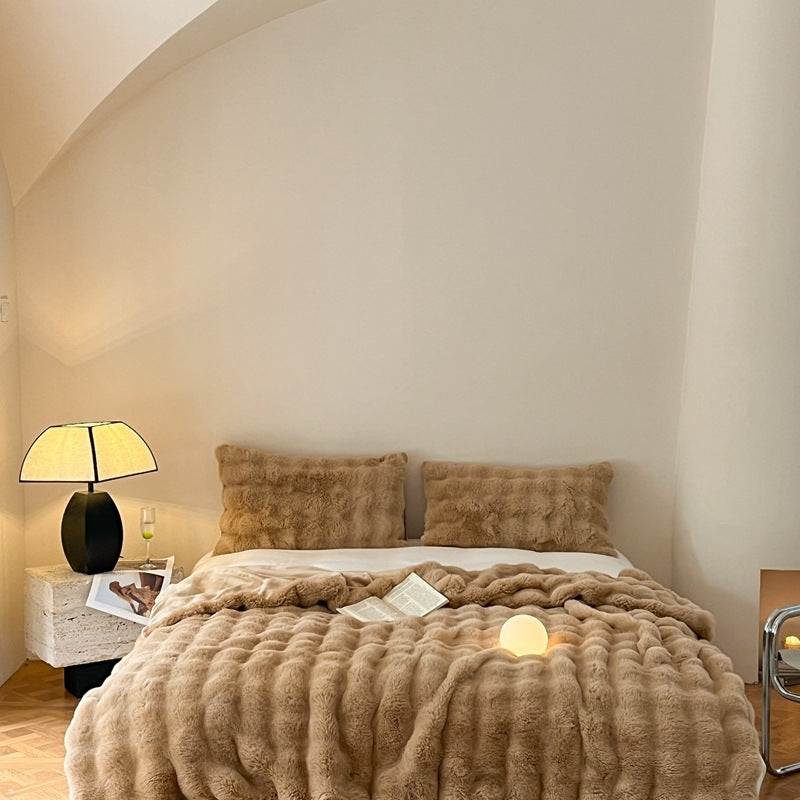 Light Luxury Rex Rabbit Fur Blanket Four Seasons