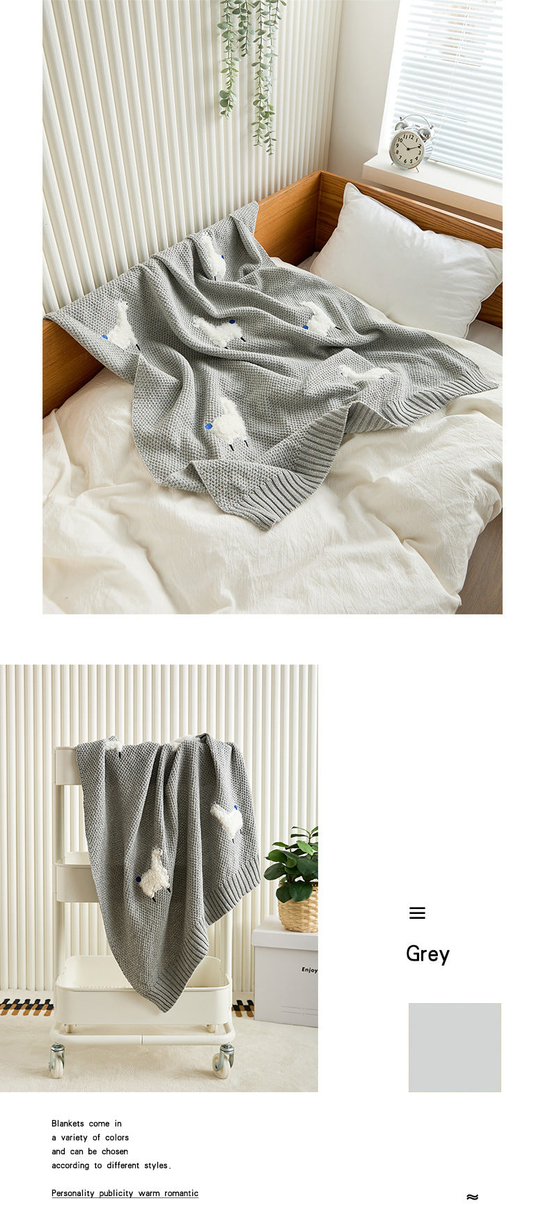 Three Dimensional Embroidered Knitted Children's Blanket Sofa Blanket