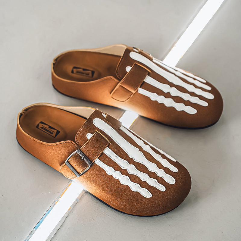 Men's Low-top Half Slippers Slip-on Lofter Board Shoes