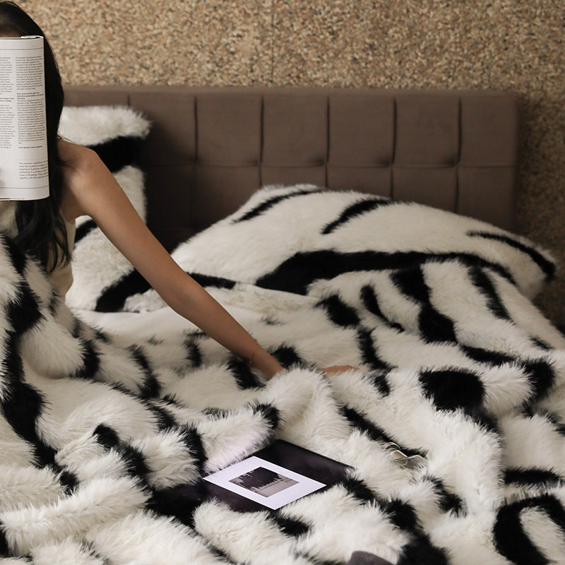 Long-haired Rabbit Wool Short Velvet Casual Cover Warm Blanket