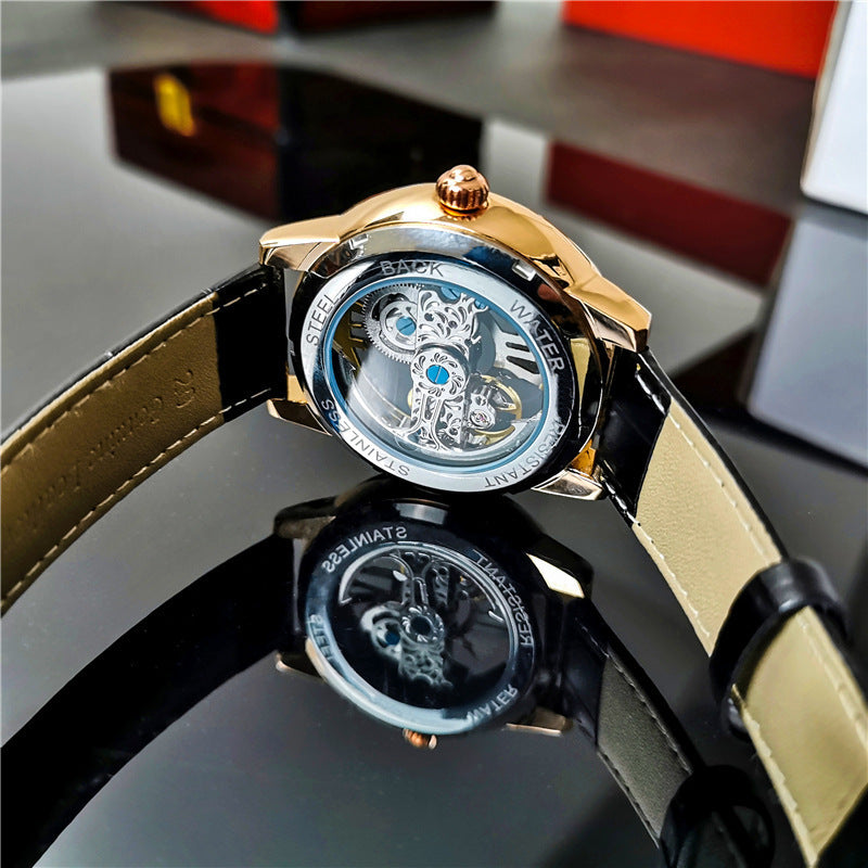Automatic Mechanical Men's Watch Double-sided Hollow Waterproof