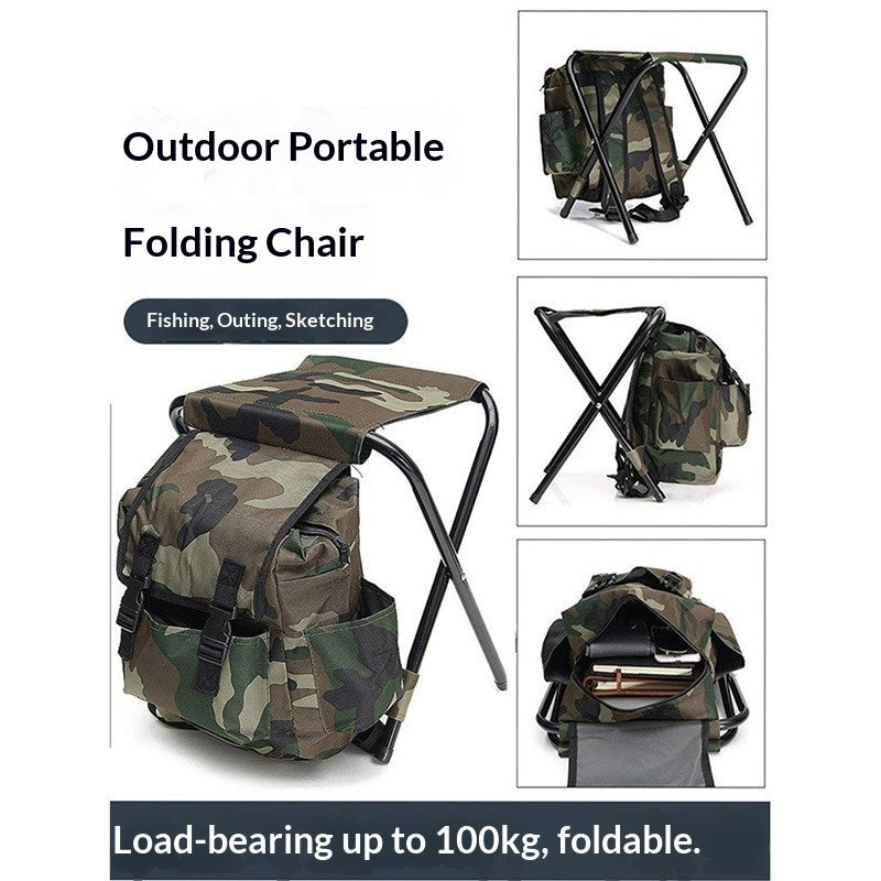Backpack-style Casual Outdoor Camping Portable Foldable Hiking Fishing Stool