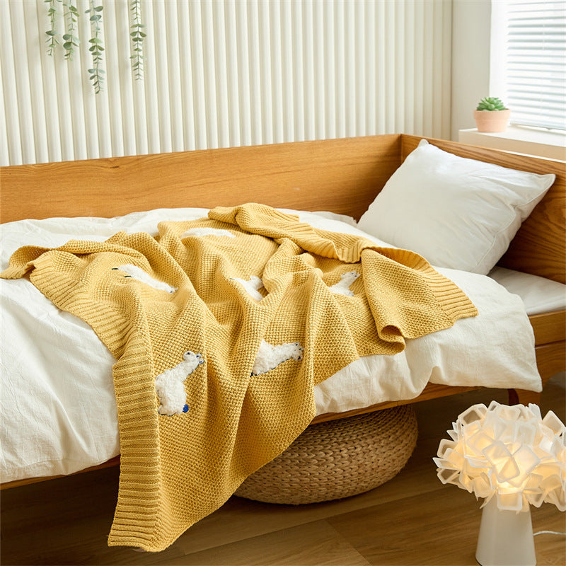 Three Dimensional Embroidered Knitted Children's Blanket Sofa Blanket