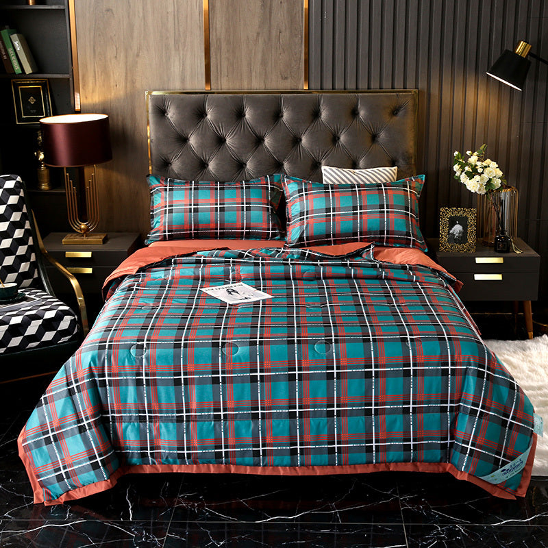 Tiansi Summer Quilt Four Piece Set Summer Cool Quilt Double Machine Washable Summer Air Conditioning Thin Quilt Summer Single Thin Quilt Core