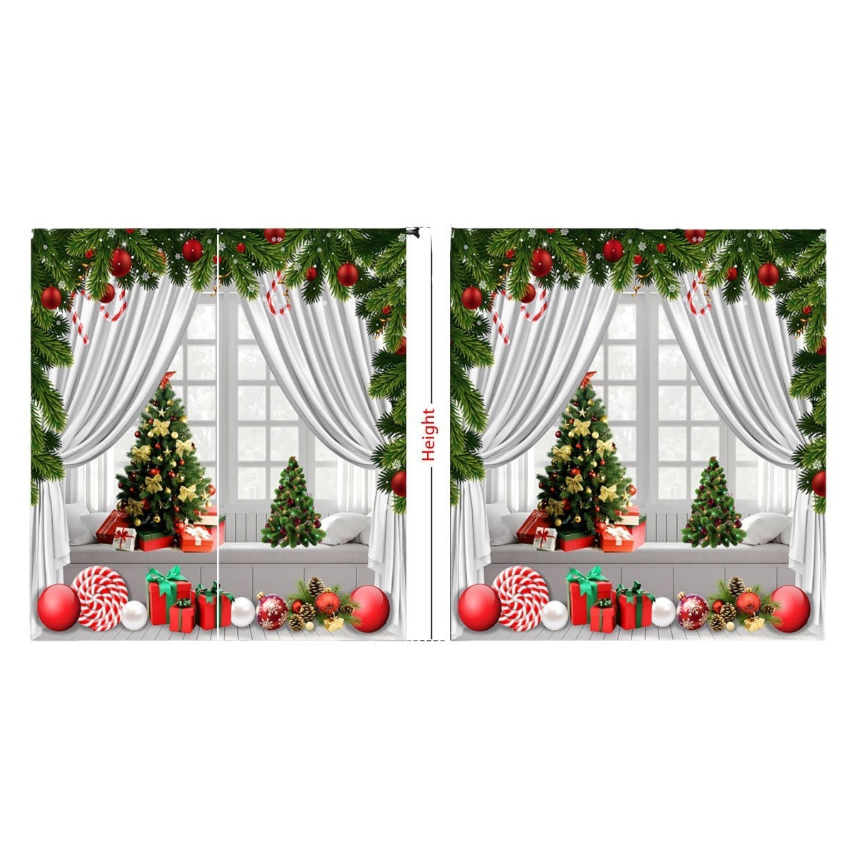 3D Christmas Peacock High Precision Blackout Curtain