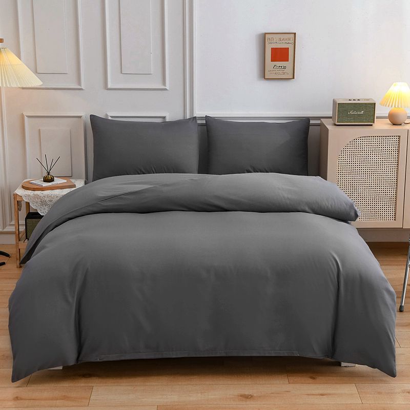 Pure Color Double-sided Four-piece Bedding Set