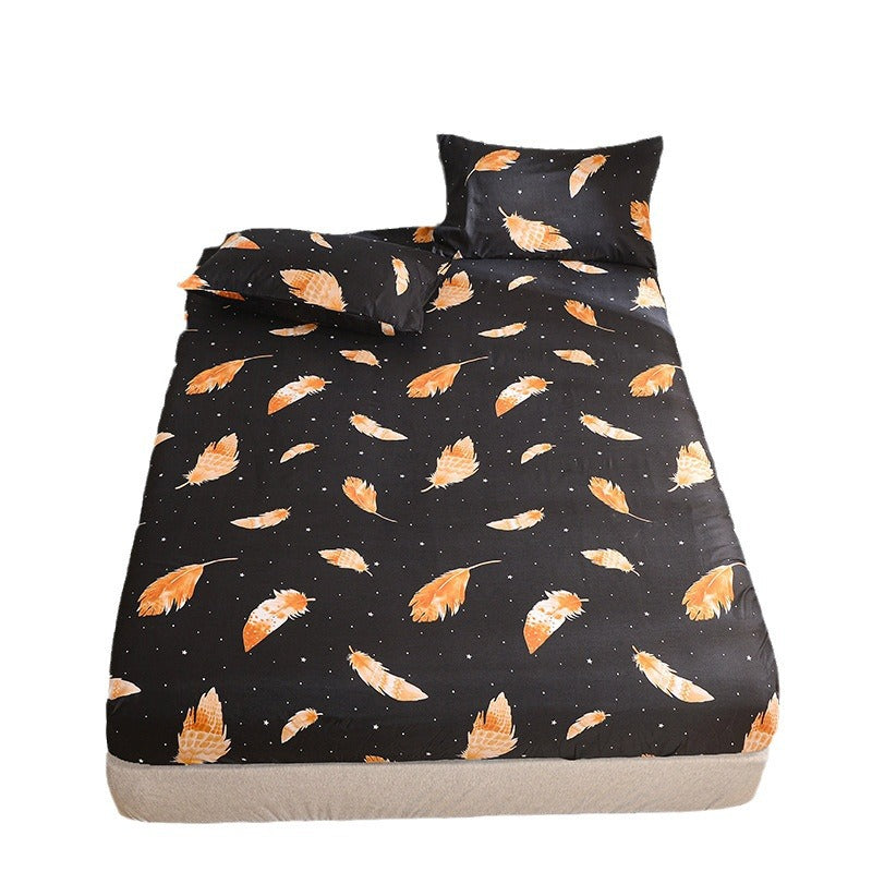 Brushed Printing Fitted Sheet Pillowcase Bedding