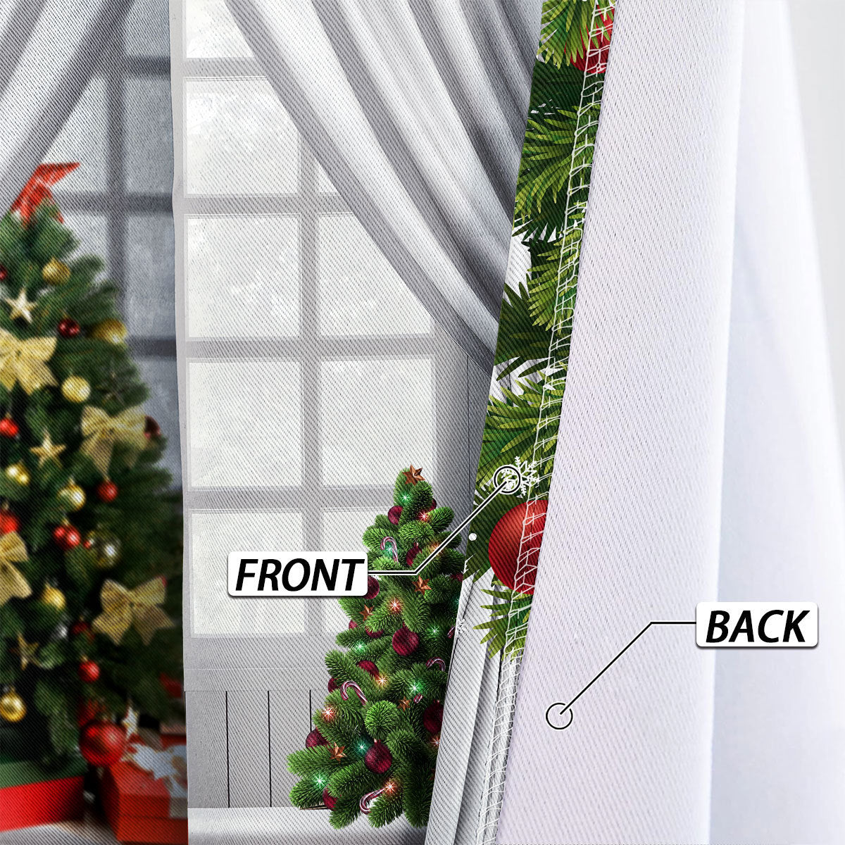 3D Christmas Peacock High Precision Blackout Curtain