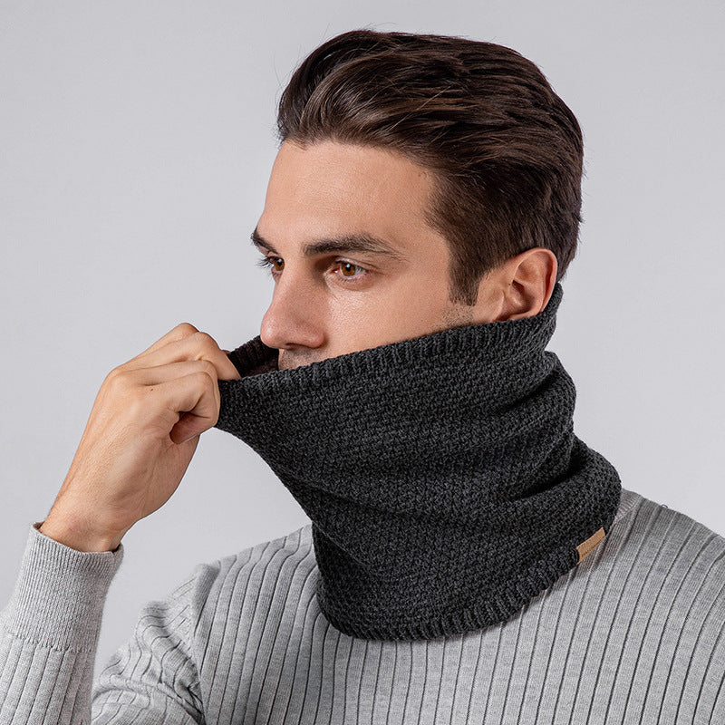 Plain Knitted Scarf Outdoor Velvet Padded Suit Neck Neck Protection Bandana