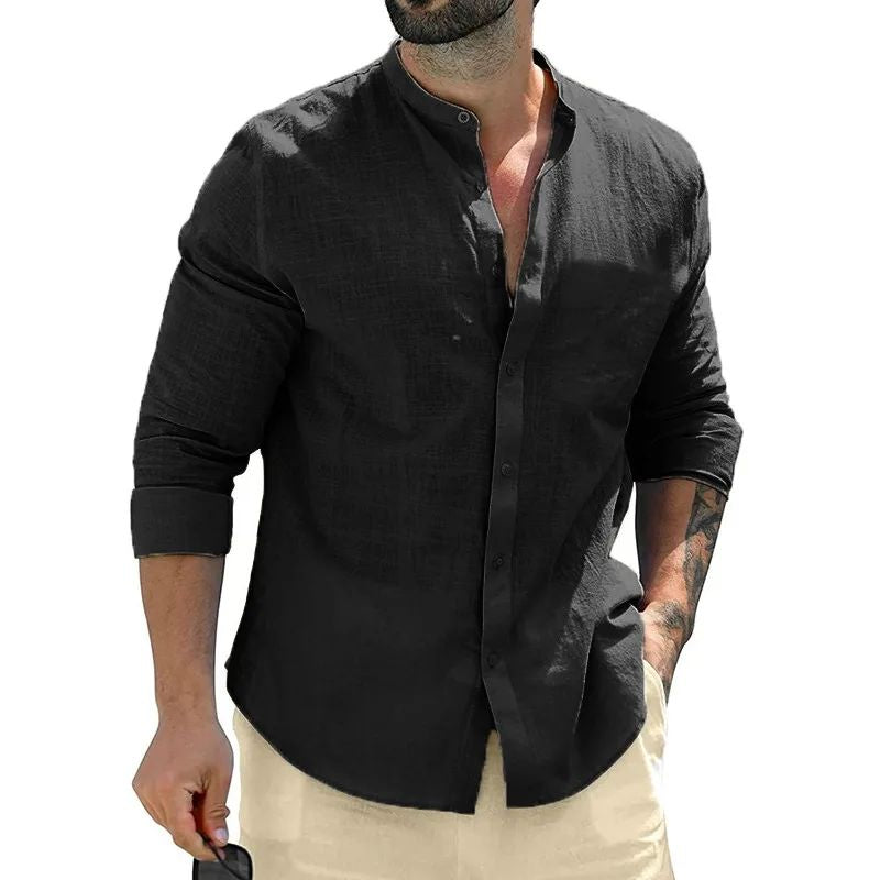 Autumn Mens Long Sleeve Shirts Cotton Business Men