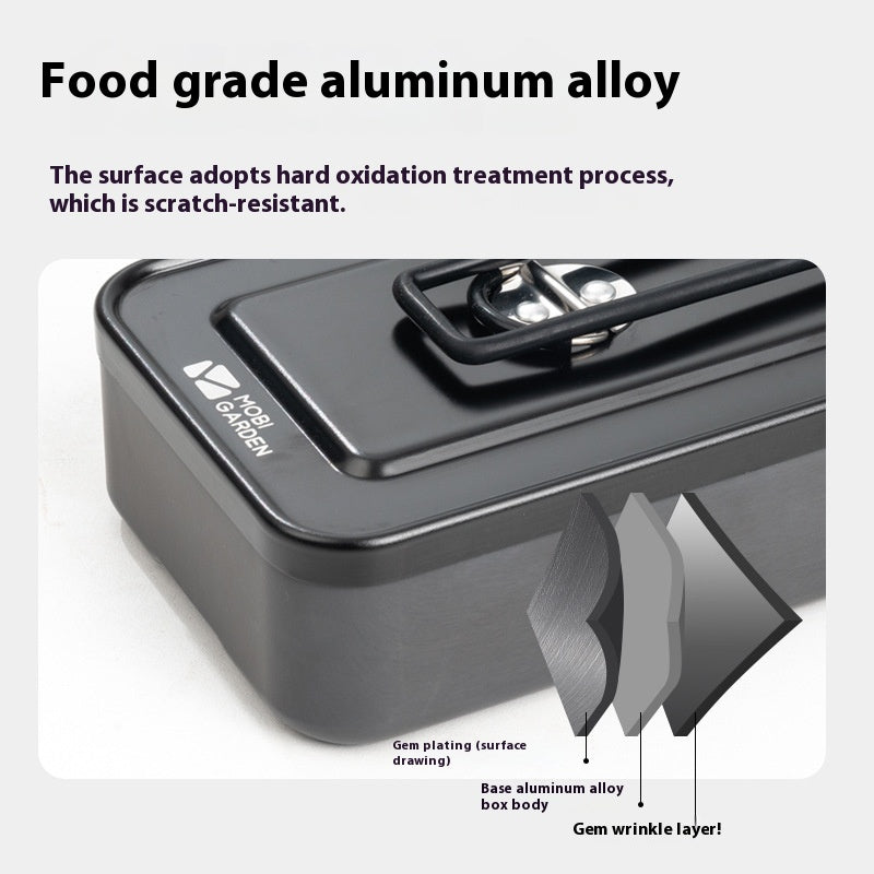 Aluminum Alloy Single Lunch Box Outdoor Camping Lunch Box