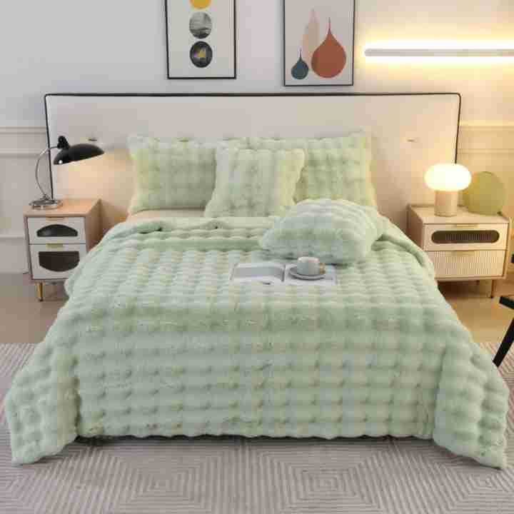 Large Bubble Rabbit Fur Thickened Double-layer Warm Blanket