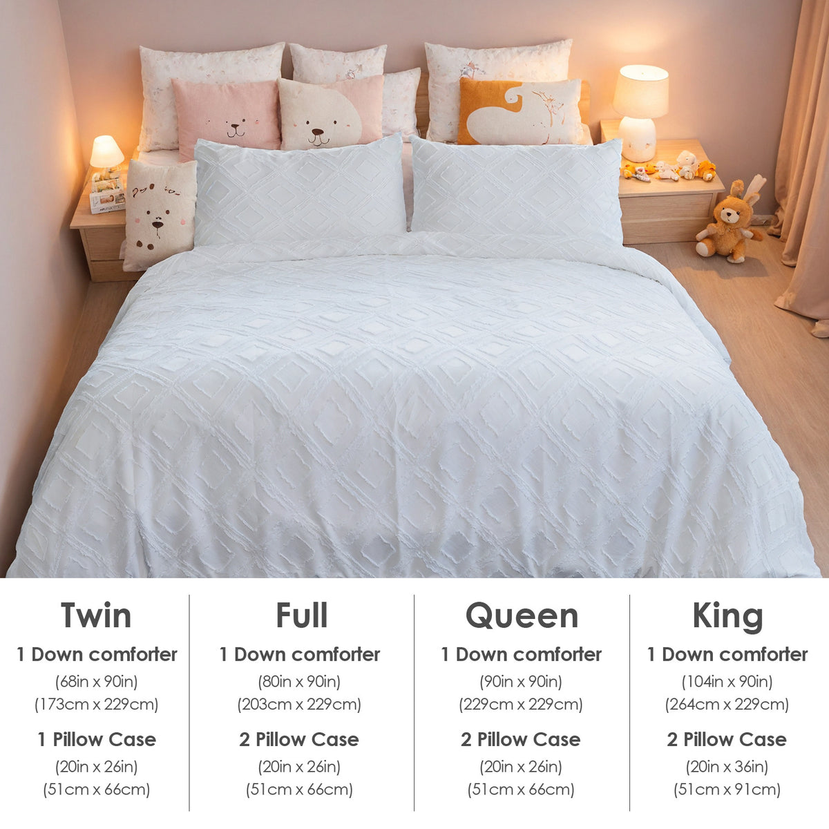 Bohemian Tufted Quilt Cover Set – 3 Pcs