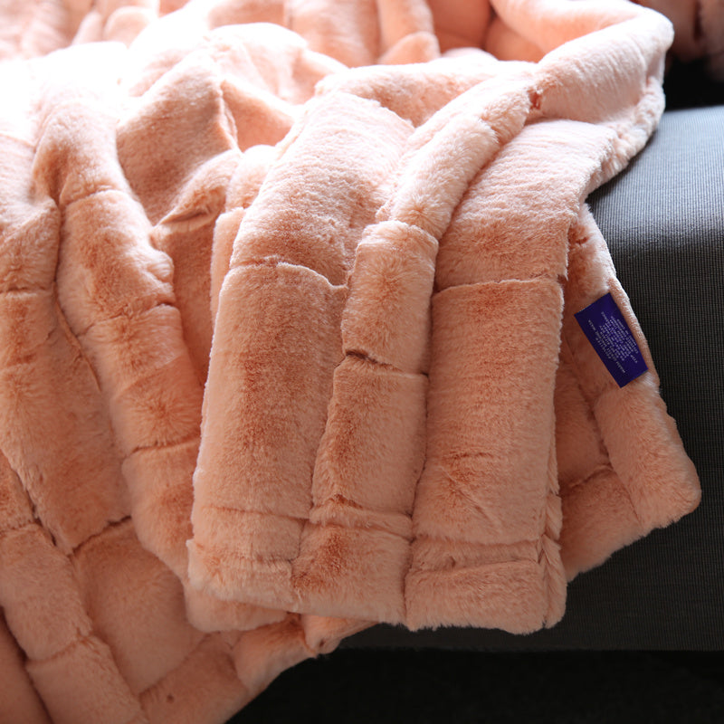 Thickened Double Layer Rabbit Hair Blanket Gift Box