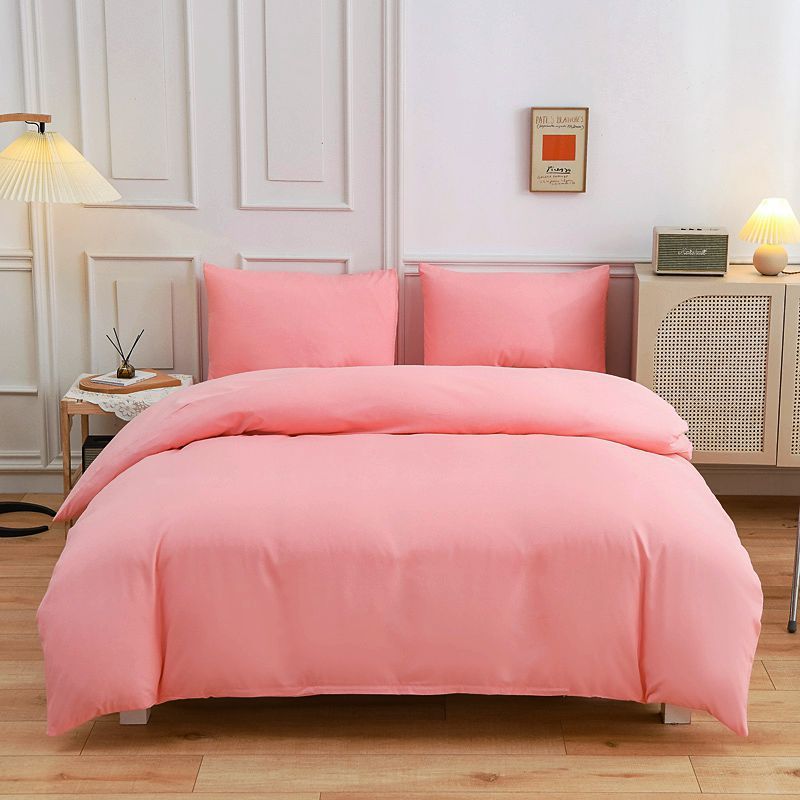 Pure Color Double-sided Four-piece Bedding Set