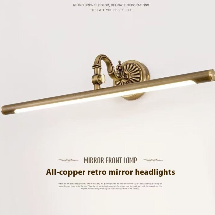 All Copper European Mirror Front Lamp Bathroom Bathroom