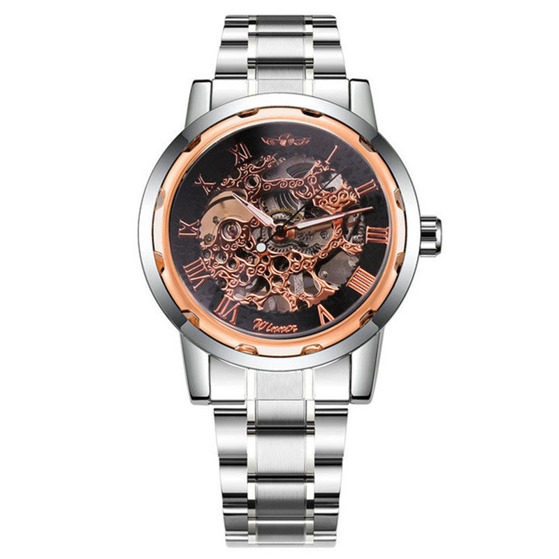 Business Leisure Hollow-out Room Gold Mechanical Watch