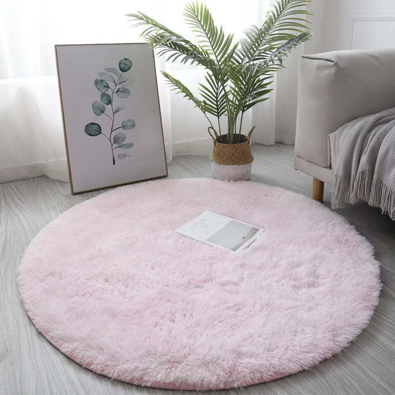 Fluffy Round Plush Rug – Super Soft Thick Carpet