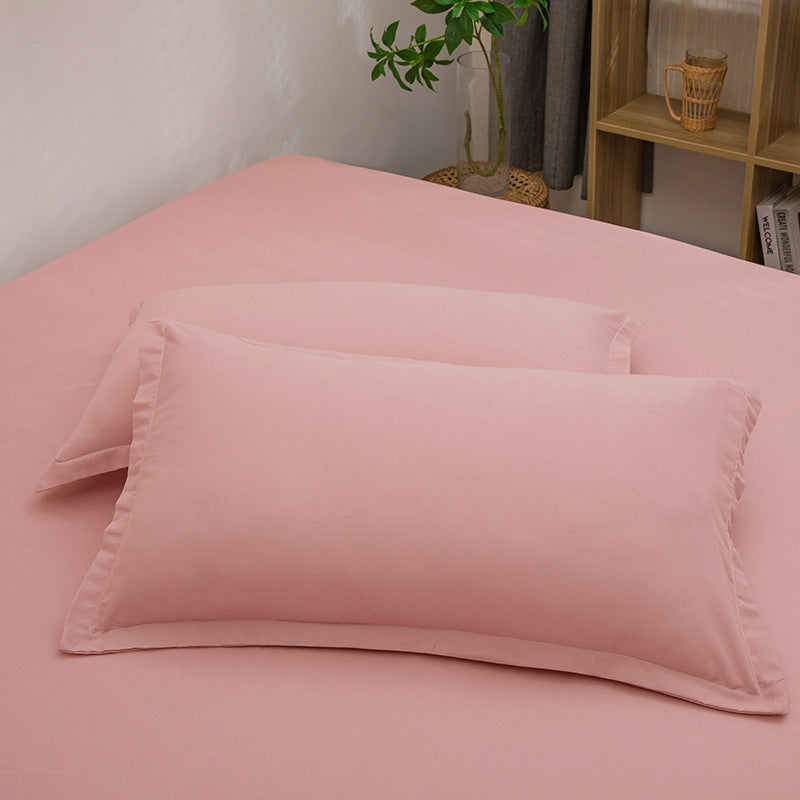 Pure Color Washed Cotton Pillowcase Single Pillowcase