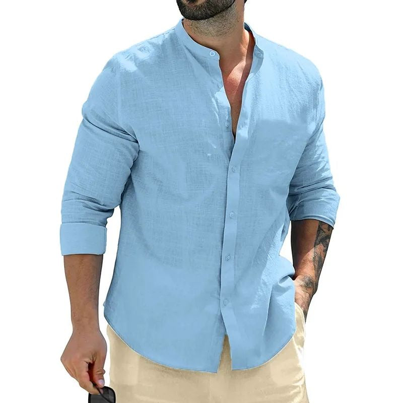 Autumn Mens Long Sleeve Shirts Cotton Business Men