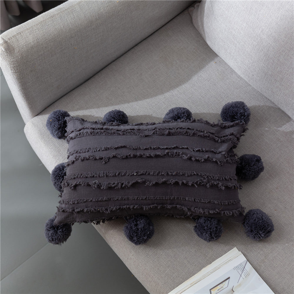 Rectangular Pillow Hotel Homestay Color Sofa Cushion Lumbar Cushion Cover