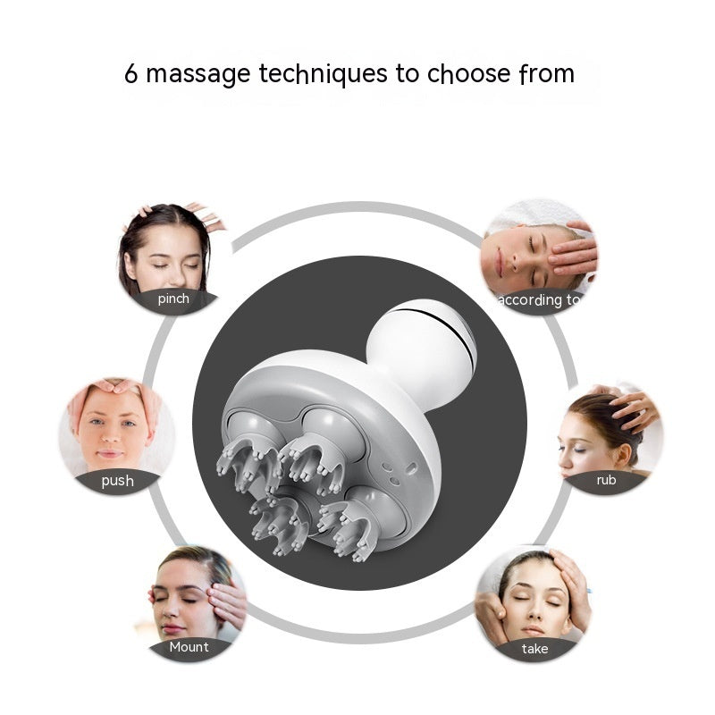 Electric Portable Scalp Physiotherapy Soft Silicone Claw Waterproof Head Massager
