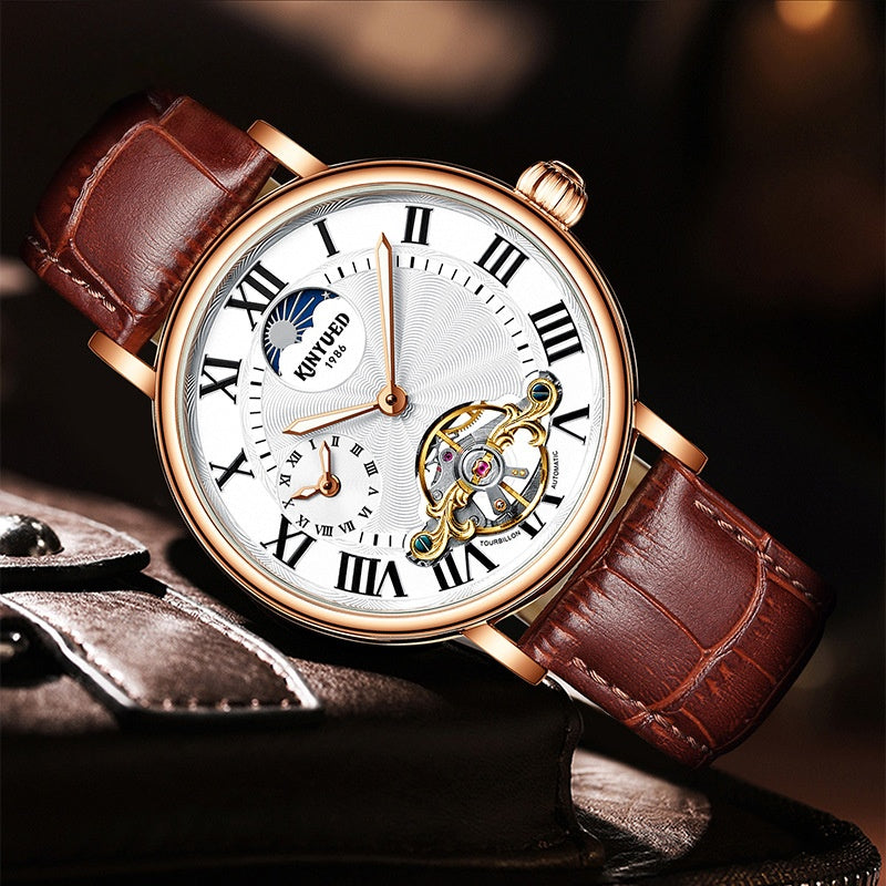 Tourbillon Automatic Mechanical Watch Luminous Hollow Men's