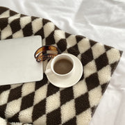 Simple And Stylish Black And White Checkered Contrast Color Blanket