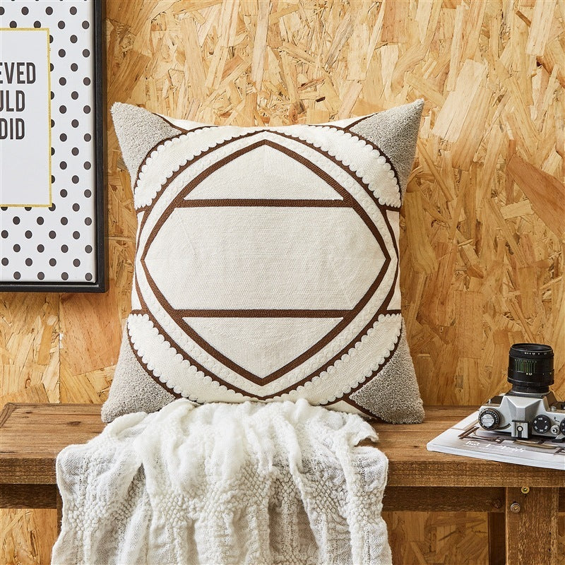 Simple Embroidered Cushion Embroidered Pillow Cover