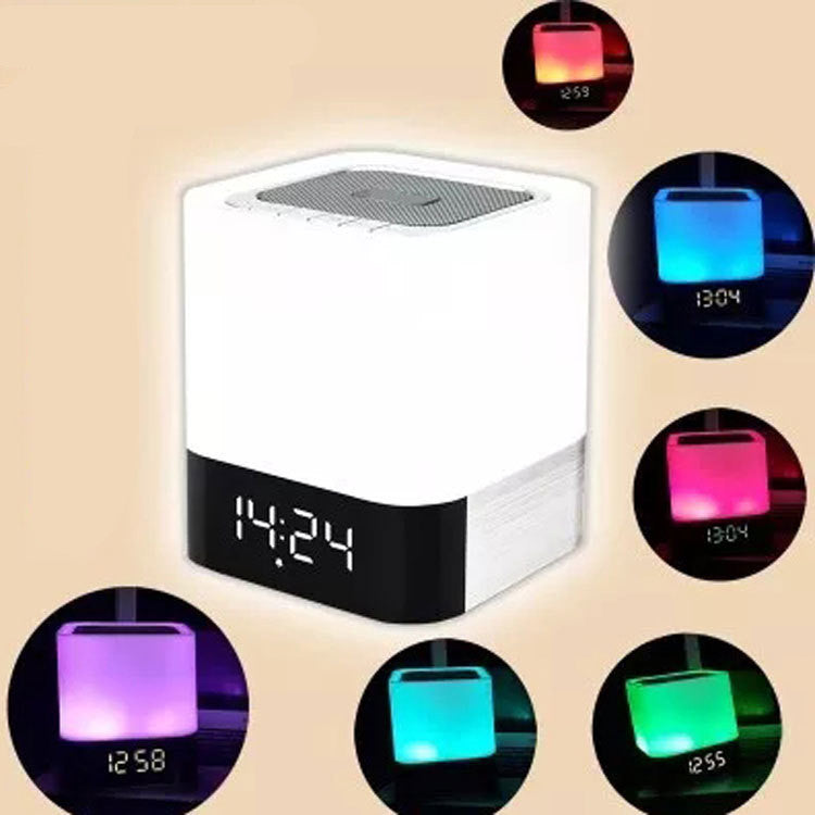Bluetooth Speaker with LED Night Light - Alarm Clock & USB Charging