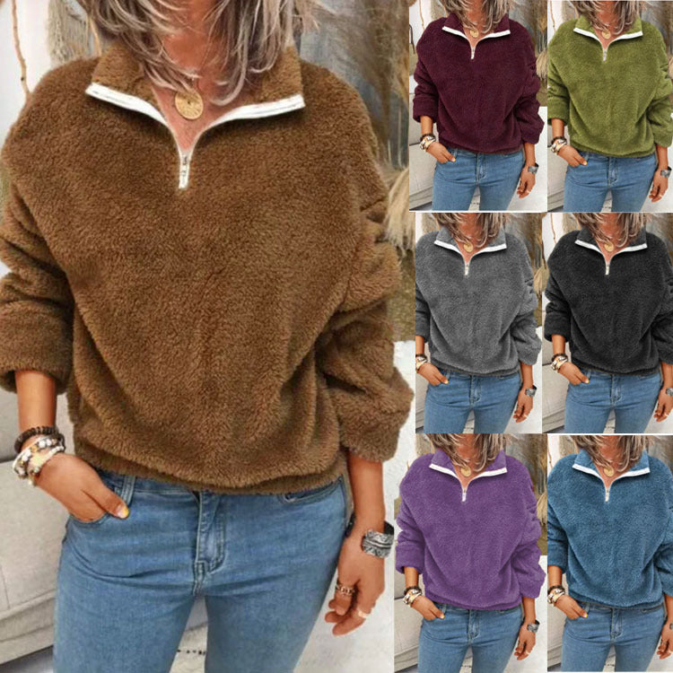 Women's New Style Coat And Sweater Women Plus Velvet Double-Sided Fleece Jacket Women
