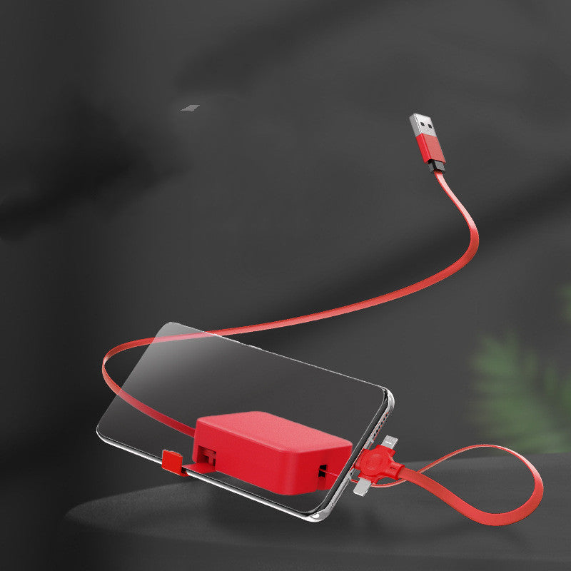 4-in-1 Retractable USB Cable with Phone Stand - Macaron Colours