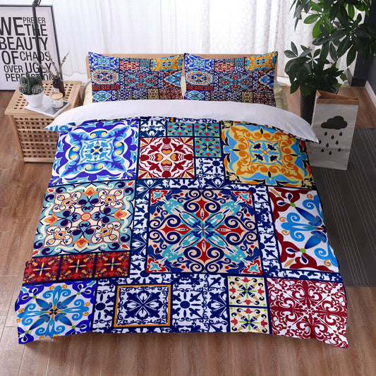 Mandala Bedding Quilt Cover Pillowcase Digital Printing Three-Piece Set
