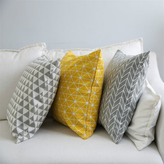 Literary  Sofa Cushion Pillow Cushion Cover Lattice Hug Pillowcase