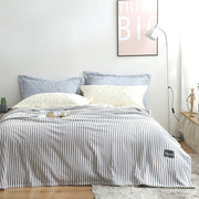 New Summer Multifunctional Striped Snowfleece Air Conditioning Blanket Flannel Blanket Single Double Quilt Sofa Cover Blanket