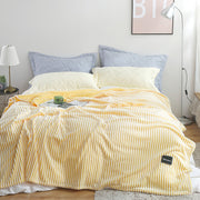 New Summer Multifunctional Striped Snowfleece Air Conditioning Blanket Flannel Blanket Single Double Quilt Sofa Cover Blanket