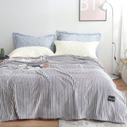 New Summer Multifunctional Striped Snowfleece Air Conditioning Blanket Flannel Blanket Single Double Quilt Sofa Cover Blanket