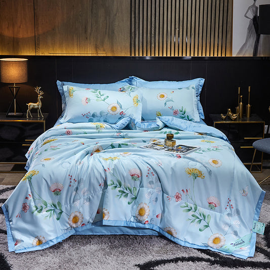 Tiansi Summer Quilt Four Piece Set Summer Cool Quilt Double Machine Washable Summer Air Conditioning Thin Quilt Summer Single Thin Quilt Core