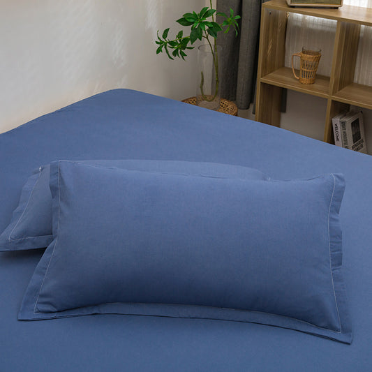 Pure Color Washed Cotton Pillowcase Single Pillowcase