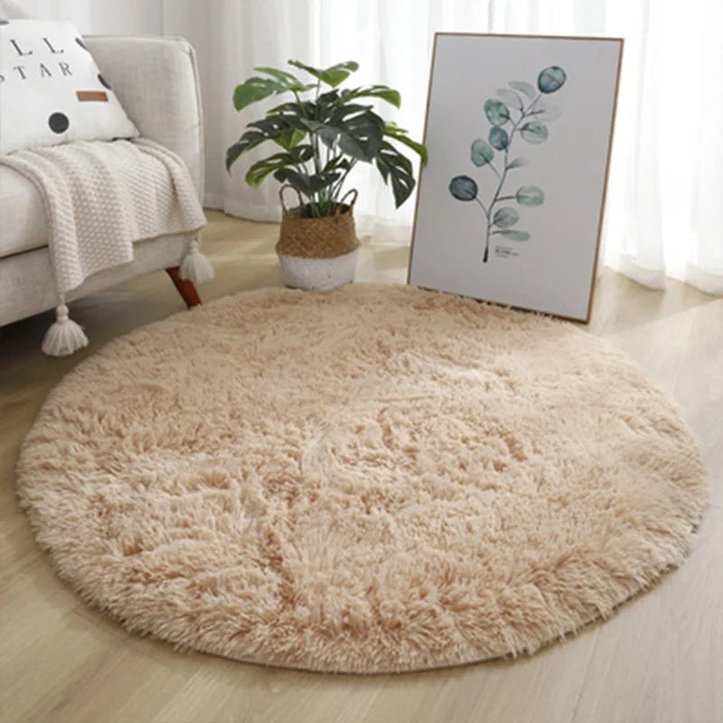 Fluffy Round Plush Rug – Super Soft Thick Carpet