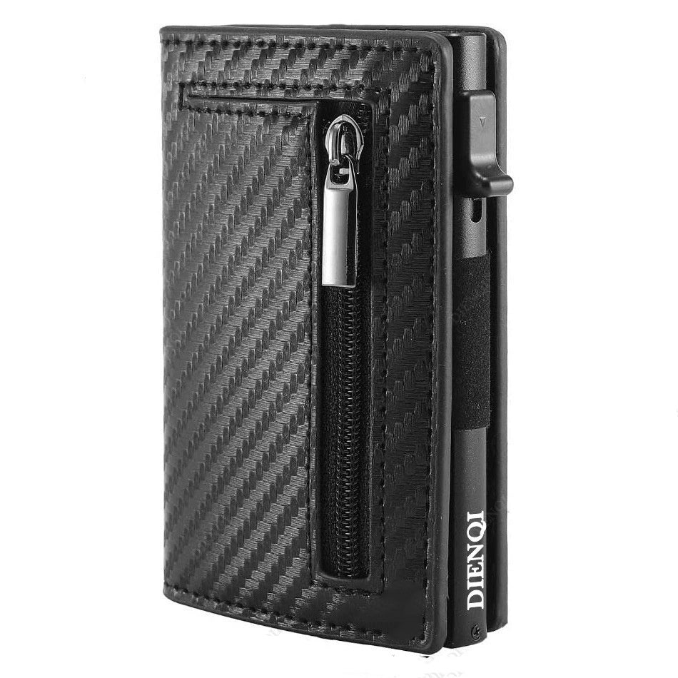 Ancient Carbon Fiber Pattern Men's Wallet Leather Multifunctional Card Holder