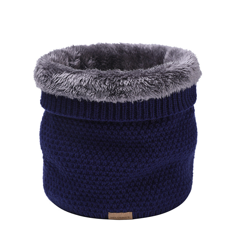 Plain Knitted Scarf Outdoor Velvet Padded Suit Neck Neck Protection Bandana