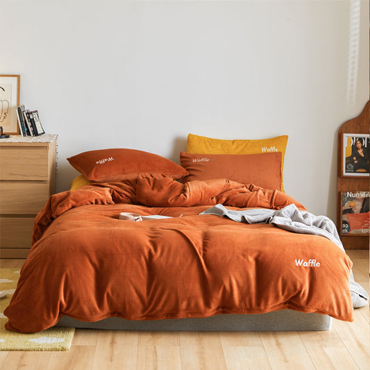 Milk Fleece Winter Reinforced Coral Fleece 4-piece Set