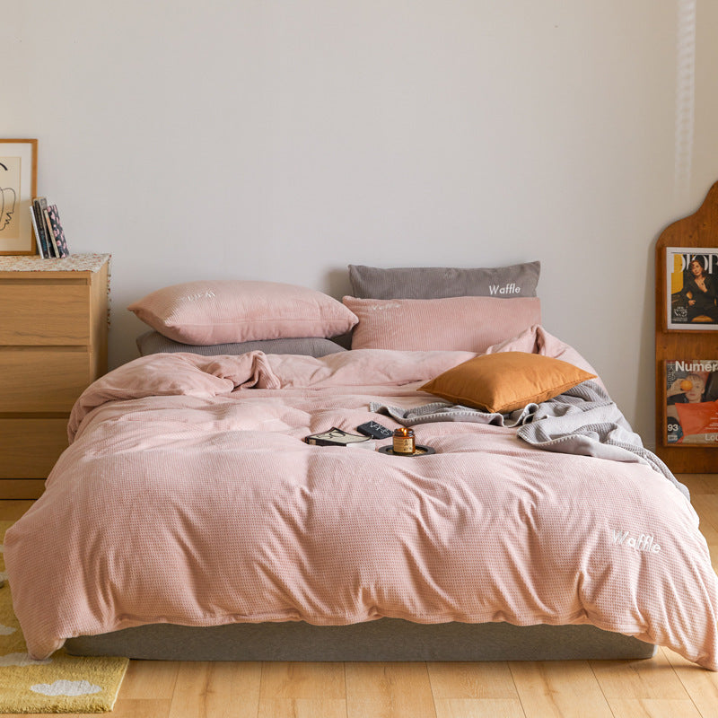 Milk Fleece Winter Reinforced Coral Fleece 4-piece Set