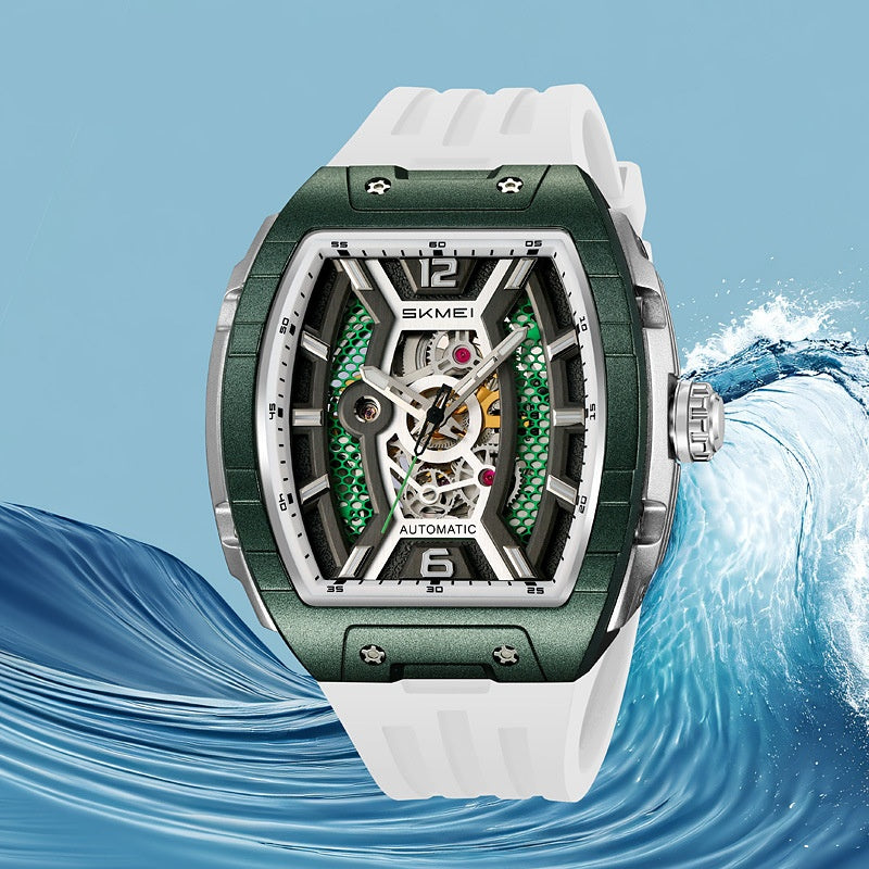Men's Wine Barrel Mechanical Watch Waterproof Luminous Scale Pointer Automatic Mechanical