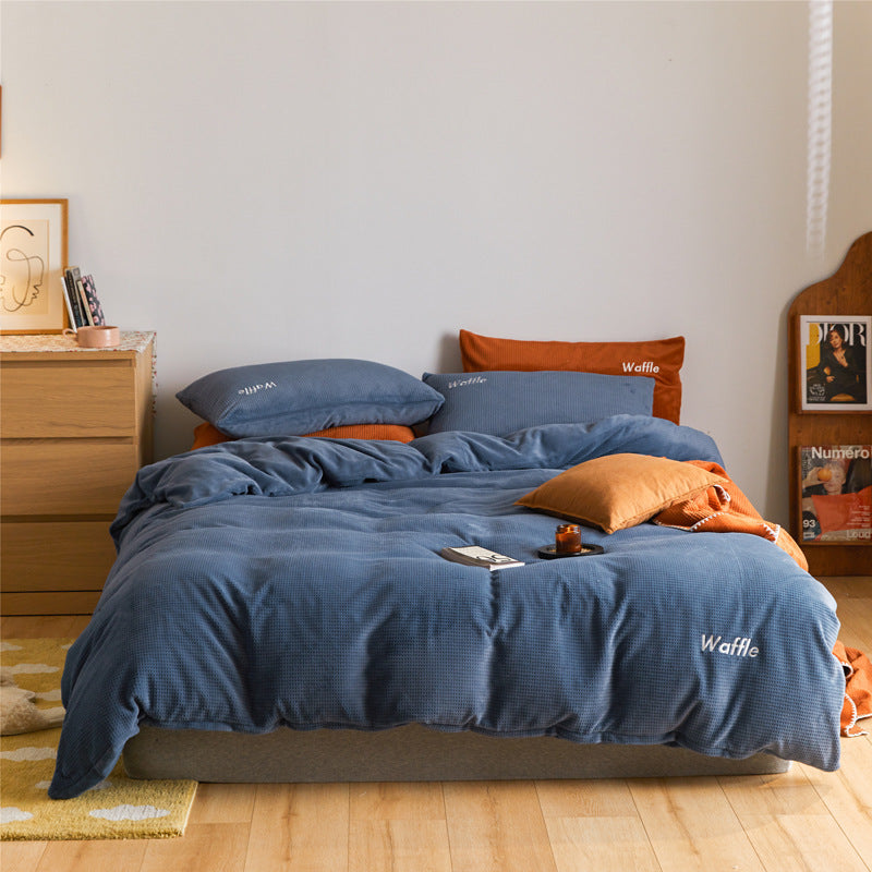 Milk Fleece Winter Reinforced Coral Fleece 4-piece Set