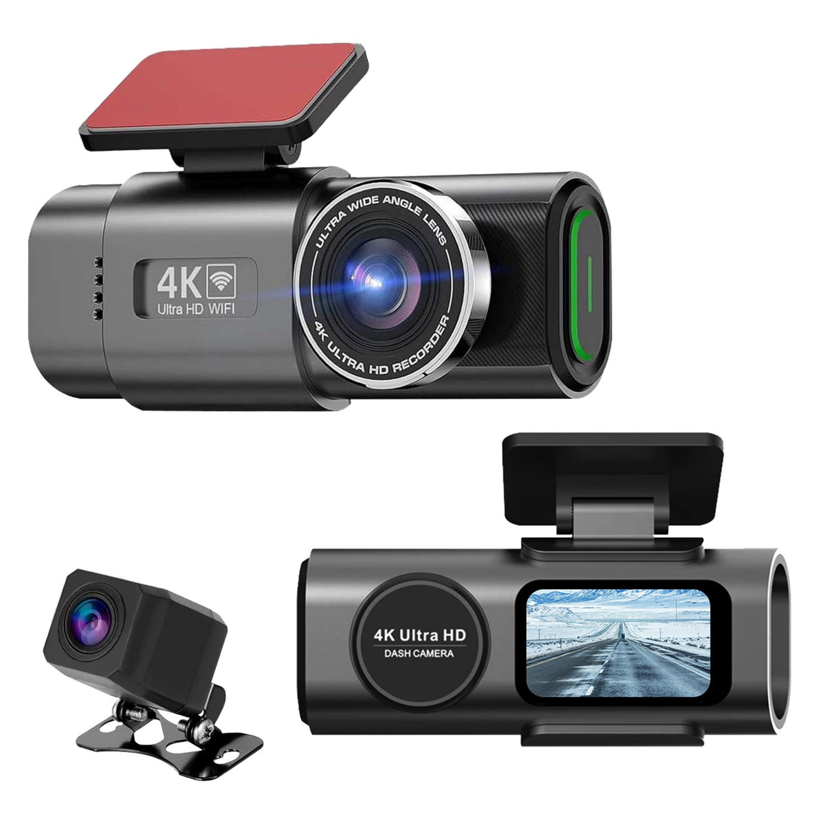 1Pc 4K 1080P Car Dash Cam 2.4GHz WiFi Car Camera Mini Driving Recorder With 140 Degree Wide Angle APP Control Night Vision G-sensor Loop Recording
