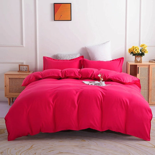 Pure Color Double-sided Four-piece Bedding Set