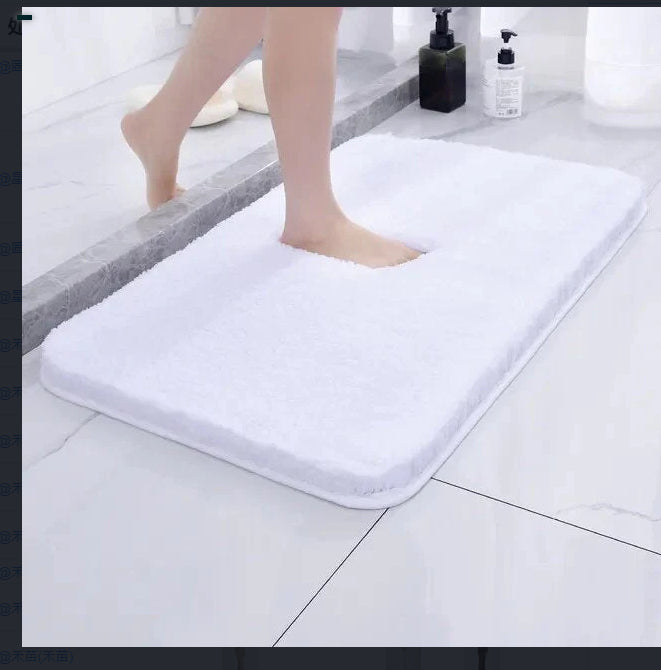 Long Wool Chenille Floor Mat Absorbent Carpet Plain Non-slip Bathroom Bedroom Pedal